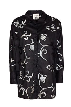 Black Embroidered poplin shirt SEMI COUTURE | S6SL05Y690